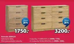 JYSK Komoda JENSLEV (4 zásuvky) nabídka