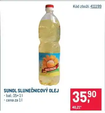 Makro Sunol slunečnicový olej nabídka