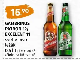 Terno GAMBRINUS PATRON 12 EXCELENT 11 nabídka