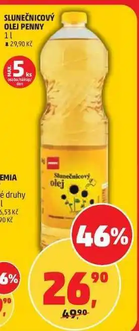 Penny Market SLUNEČNICOVÝ OLEJ PENNY nabídka