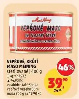 Penny Market VEPŘOVÉ, KRŮTÍ MASO MEINING nabídka