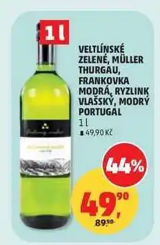 Penny Market Veltlínské zelené, Müller Thurgau, Frankovka modrá, Ryzlink vlašský, Modrý Portugal nabídka