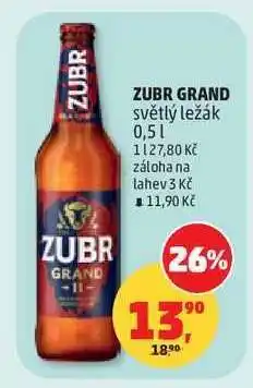 Penny Market Zubr Grand světlý ležák 0,5 l nabídka