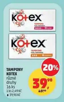 Penny Market Tampony Kotex nabídka