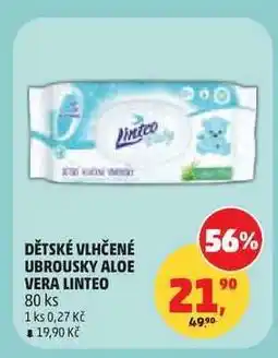 Penny Market Dětské vlhčené ubrousky Aloe Vera Linteo nabídka