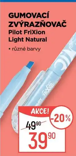 Globus Gumovací zvýrazňovač Pilot FriXion Light Natural nabídka
