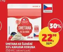Penny Market SMETANA KE ŠLEHÁNÍ 33% KARLOVA KORUNA nabídka