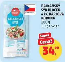 Penny Market BALKÁNSKÝ SÝR BLOČEK 47% KARLOVA KORUNA nabídka