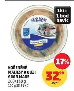Penny Market KOŘENĚNÉ MATJESY V OLEJI GRAN MARE, 200/130 g nabídka