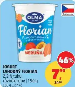 Penny Market JOGURT LAHODNÝ FLORIAN 2,2% tuku, různé druhy nabídka