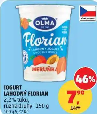Penny Market JOGURT LAHODNÝ FLORIAN 2,2% tuku, různé druhy nabídka