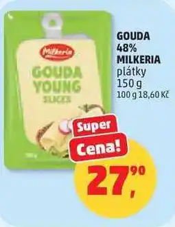 Penny Market GOUDA 48% MILKERIA plátky nabídka