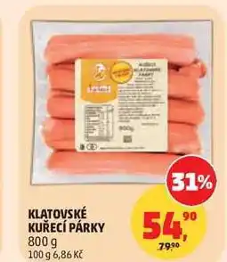 Penny Market KLATOVSKÉ KUŘECÍ PÁRKY nabídka