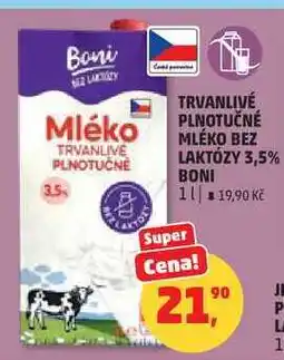 Penny Market TRVANLIVÉ PLNOTUČNÉ MLÉKO BEZ LAKTÓZY 3,5% nabídka