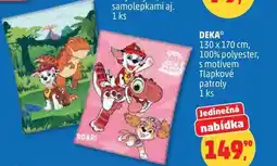 Penny Market DEKA, 130 x 170 cm, 100% polyester, s motivem Tlapkové patroly, 1 ks nabídka