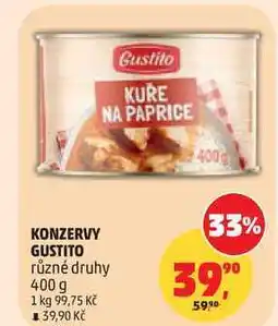 Penny Market KONZERVY GUSTITO různé druhy nabídka