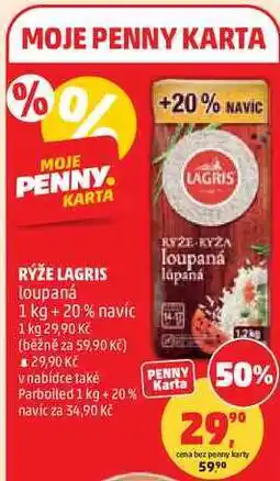 Penny Market RÝŽE LAGRIS loupaná, 1 kg + 20 % navíc nabídka