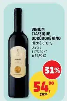 Penny Market VINIUM CLASSIQUE ODRŮDOVÉ VÍNO různé druhy nabídka