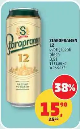 STAROPRAMEN 12 světlý ležák plech