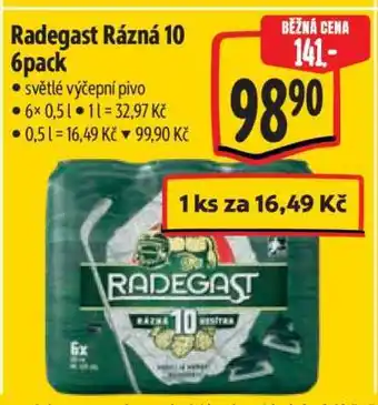 Albert Radegast Rázná 10 6pack nabídka