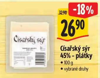Albert Císařský sýr 45 % Plátky nabídka