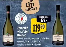 Albert Zámecké vinařství Bzenec nabídka