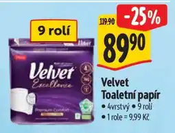 Albert Velvet Toaletní papír nabídka