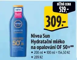 Albert Nivea Sun Hydratační mléko na opalování OF 50+ nabídka