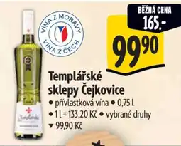 Albert Templářské sklepy Čejkovice nabídka