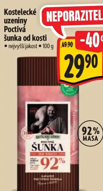 Albert Kostelecké uzeniny Poctivá šunka od kosti nabídka
