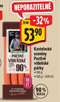 Albert Kostelecké uzeniny Poctivé vídeňské párky nabídka