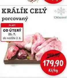 RABBIT řeznictví KRÁLÍK CELÝ porcovaný nabídka
