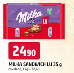 Trefa Milka sandwich LU nabídka