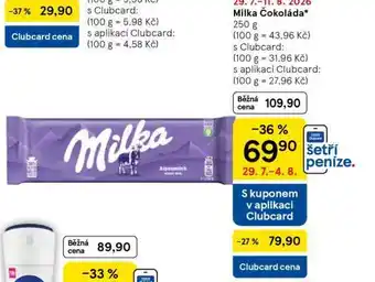 Tesco Milka Čokoláda nabídka