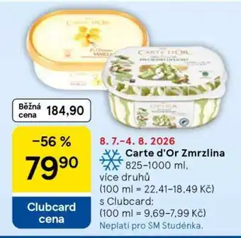 Tesco Carte d’Or Zmrzlina nabídka