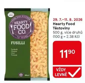 Tesco Hearty Food Těstoviny nabídka