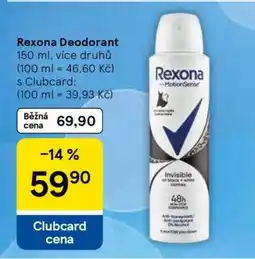 Tesco Rexona deodorant nabídka