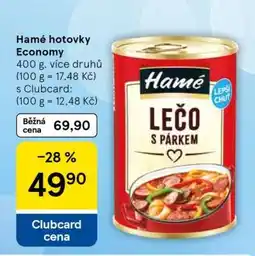 Tesco Hamé hotovky Economy nabídka