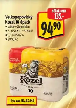Albert Velkopopovický Kozel 10 – 6pack nabídka
