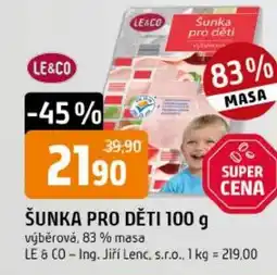 Trefa Šunka pro děti nabídka