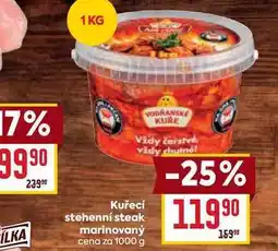 Billa Kuřecí stehenní steak marinovaný cena za nabídka