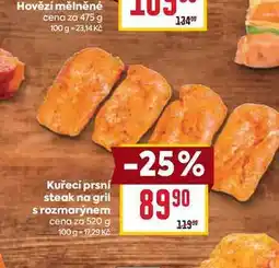 Billa Kuřecí prsní steak na gril s rozmarýnem cena za nabídka
