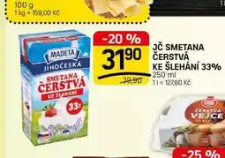 Flop JČ SMETANA ČERSTVÁ KE ŠLEHÁNÍ 33% nabídka