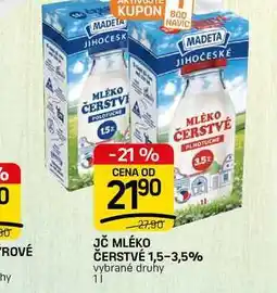 Flop JČ MLÉKO ČERSTVÉ 1,5-3,5% vybrané druhy nabídka