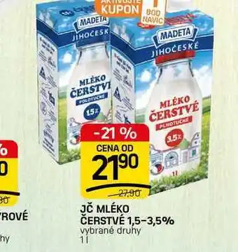Flop JČ MLÉKO ČERSTVÉ 1,5-3,5% vybrané druhy nabídka