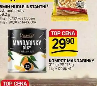 Flop KOMPOT MANDARINKY 312 g/PP 175 g nabídka