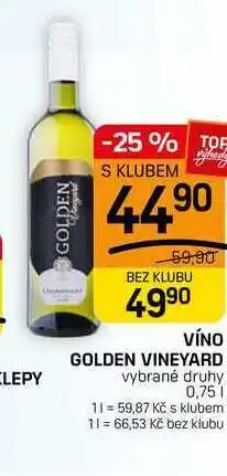 Flop VÍNO GOLDEN VINEYARD vybrané druhy nabídka