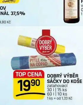 Flop DOBRÝ VÝBĚR SÁČKY DO KOŠE zatahovací 30 || 15 ks nabídka