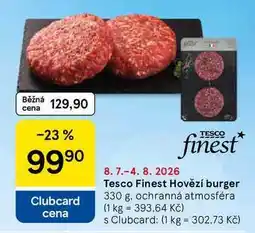 Tesco Tesco Finest Hovězí burger nabídka