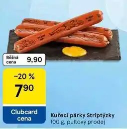 Tesco Kuřecí párky Striptýzky nabídka